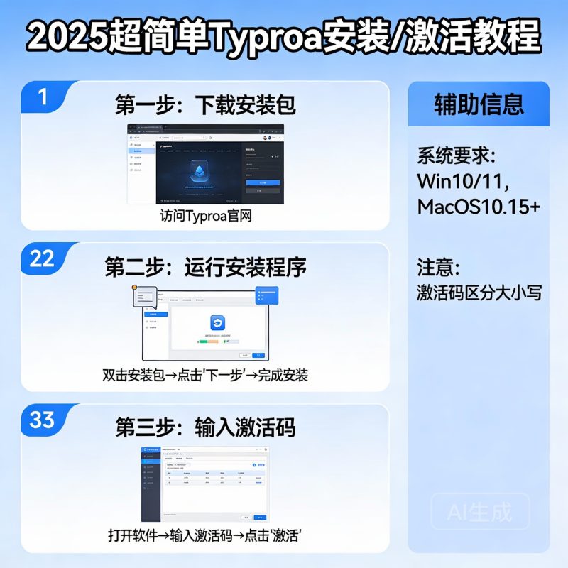 2025超简单Typroa安装/激活教程-小扎仙森