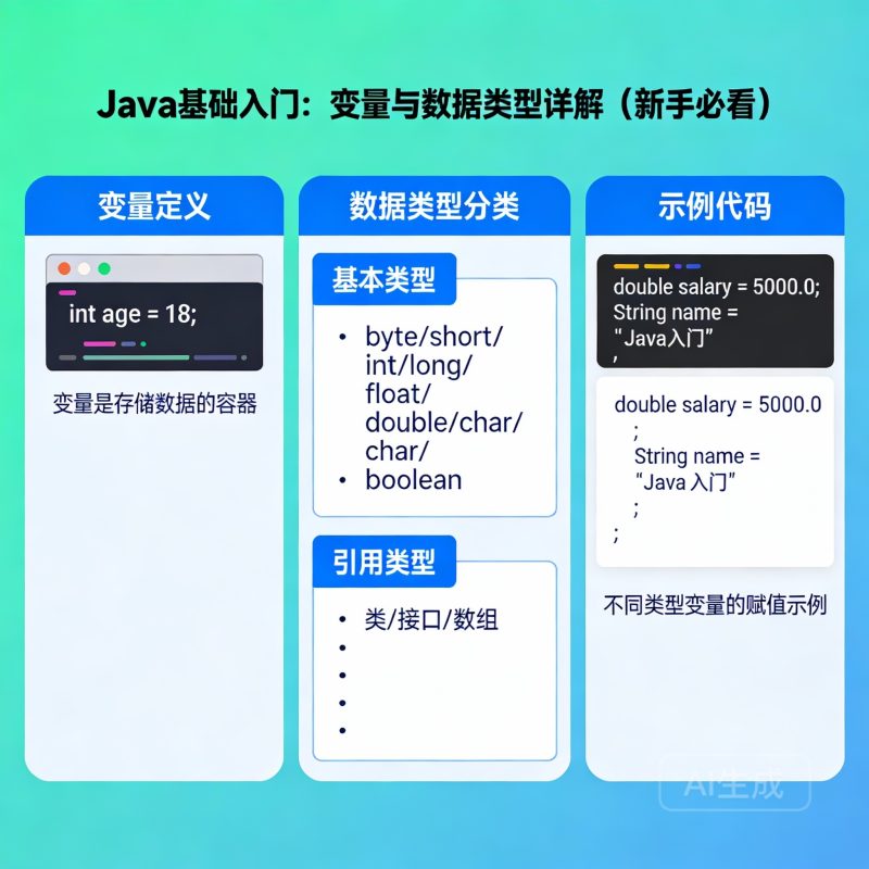 Java基础入门：变量与数据类型详解（新手必看）-小扎仙森